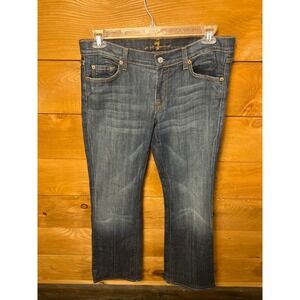 Seven for All Mankind Flare Jeans Dark Wash Distressed Denim Women 31 Streetwear